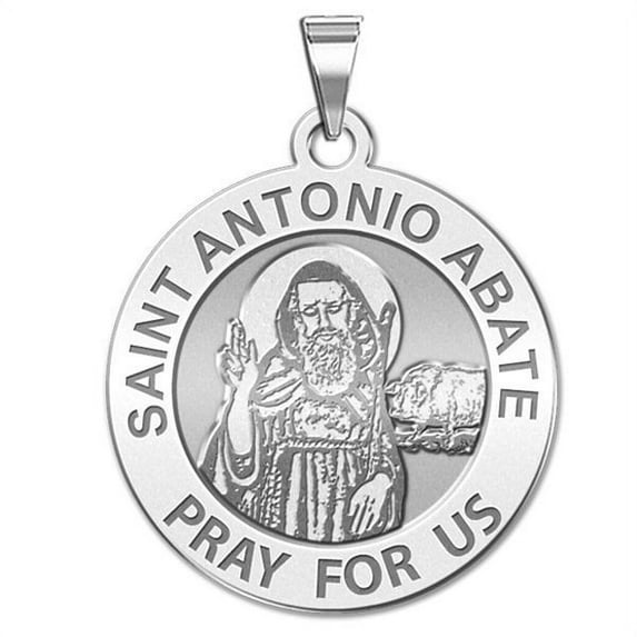 Saint Anthony Abate Medal - 1 Inch Size of a Quarter -Sterling Silver