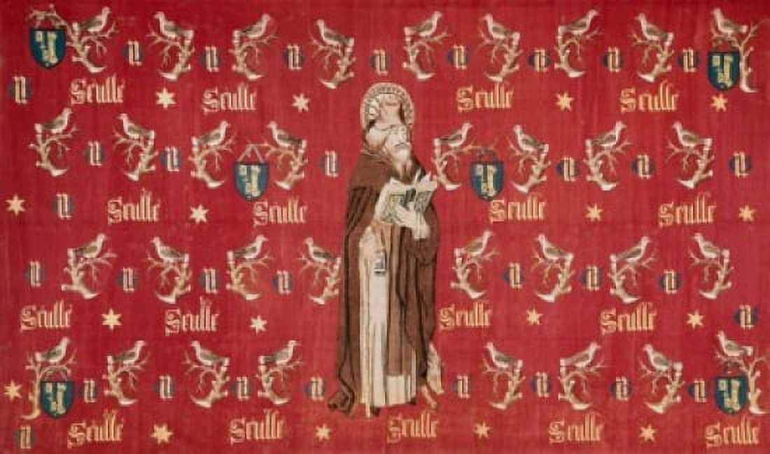 Saint Anthony Armorial Hanging Of The Chancellor C 1450 Tapestry Textiles (Flemish) Wool Canvas Art - (18 x 24)
