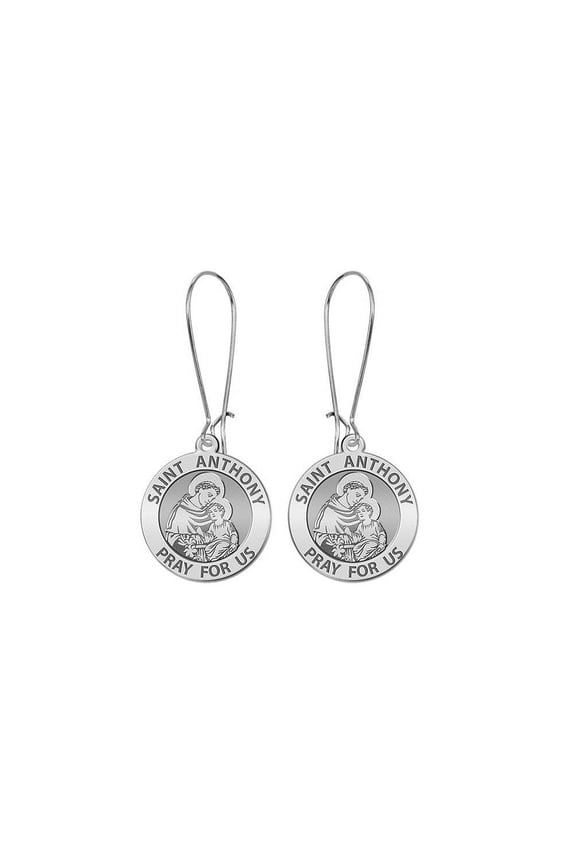 Saint Anthony Earrings  - 15mm - Solid Sterling Silver