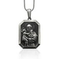 thumbnail image 1 of Saint Anthony Necklace, Personalized Saint Anthony Silver Men's Necklace, Religious Silver St Anthony Pendant, Christian Unisex Necklace, 1 of 5