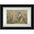 thumbnail image 1 of Saint Anthony Of Padua Adore The Child 24x20 Black Ornate Wood Framed Canvas Art by Murillo, Bartolome, 1 of 2