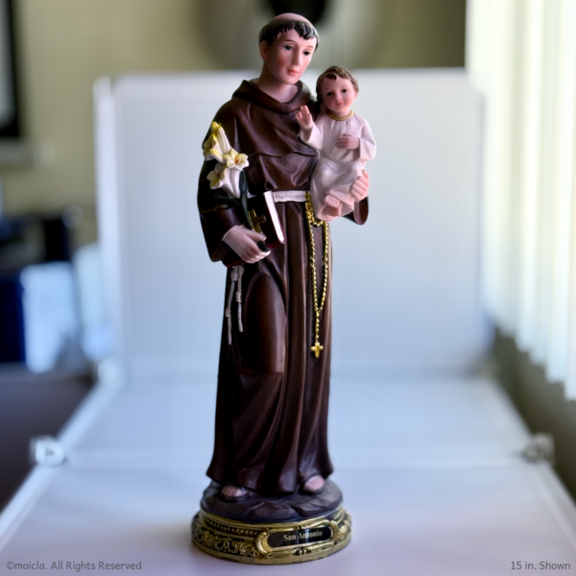 Saint Anthony of Padua Resin Figurine - 15 in. Catholic Statue