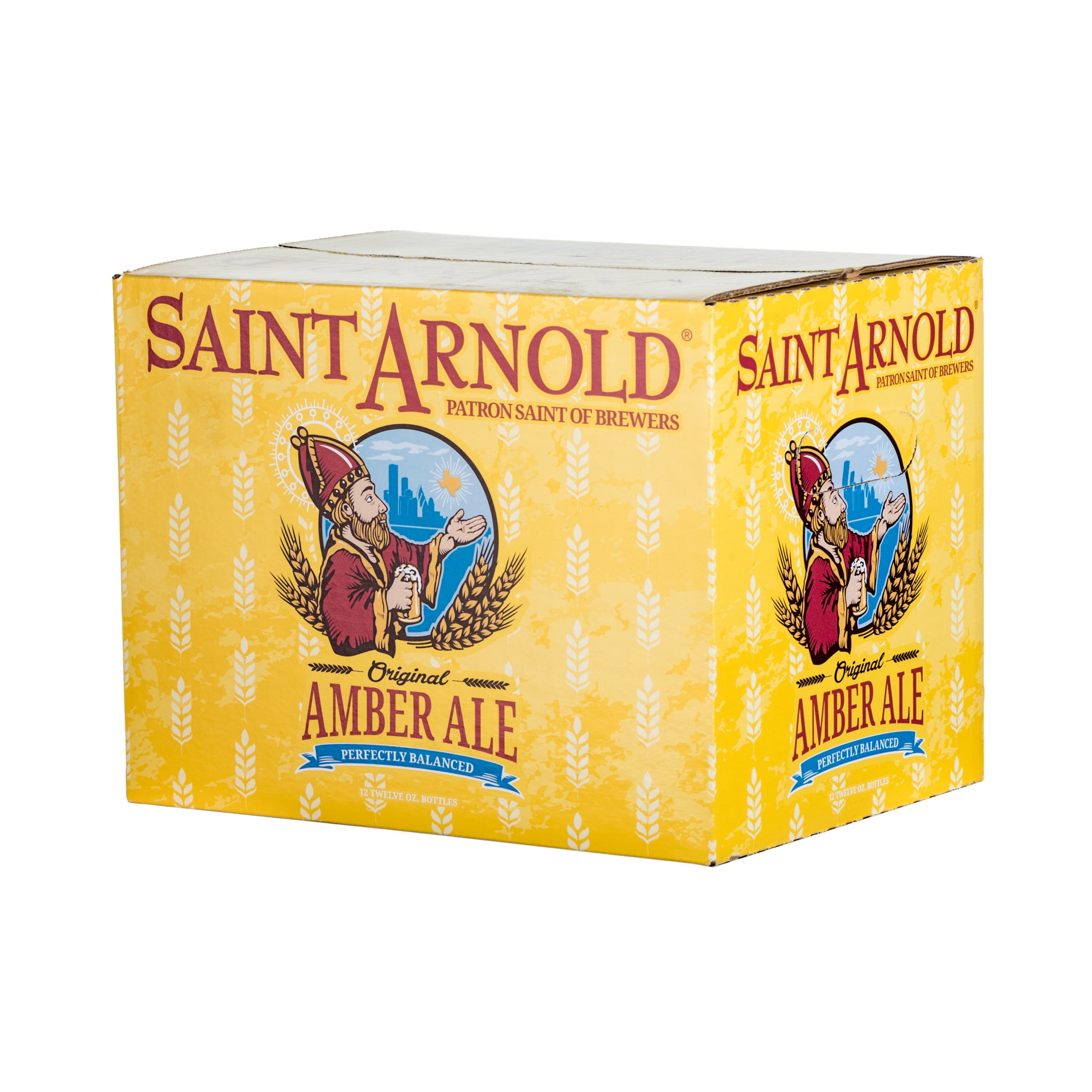 Saint Arnold Amber Ale Craft Beer, 12 fl oz, 12 Pack Glass Bottle