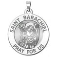 thumbnail image 1 of Saint Barachiel Round Religious Medal - 3/4 Inch Size of a Nickel - Sterling Silver, 1 of 2