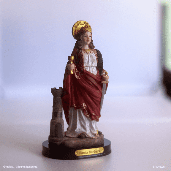 Saint Barbara Resin Statue - 8" Catholic Figurine | Santa Barbara, Figura Catolica - Resina