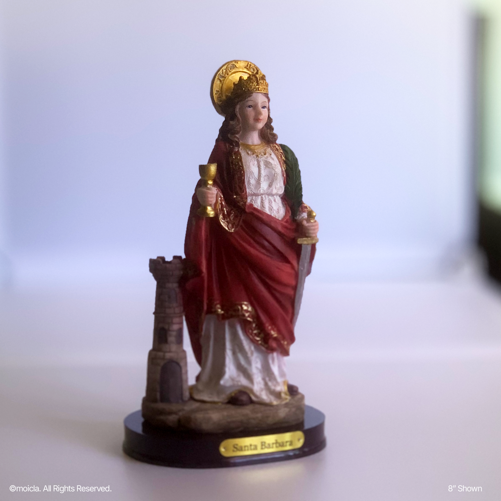 Saint Barbara Resin Statue 8 in. tall Catholic Figurine