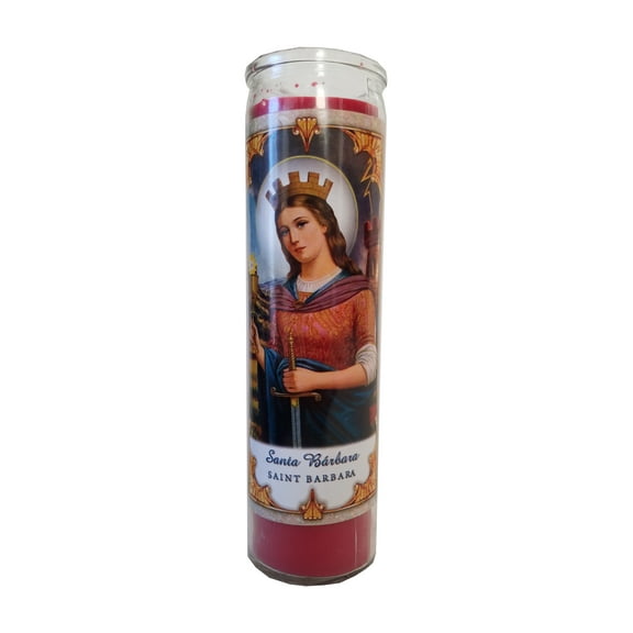 Saint Barbara (Santa Barbara) Red Devotional Candle