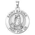 thumbnail image 1 of Saint Basina Religious Medal  - 2/3 Inch Size of Dime, Sterling Silver, 1 of 1