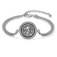 thumbnail image 1 of Saint Benedict Medal Bracelet 925 Sterling Silver Multi Strand Chain Black Crystal Protection Blessing Religious Jewelry Gift for Catholic Men, 1 of 4