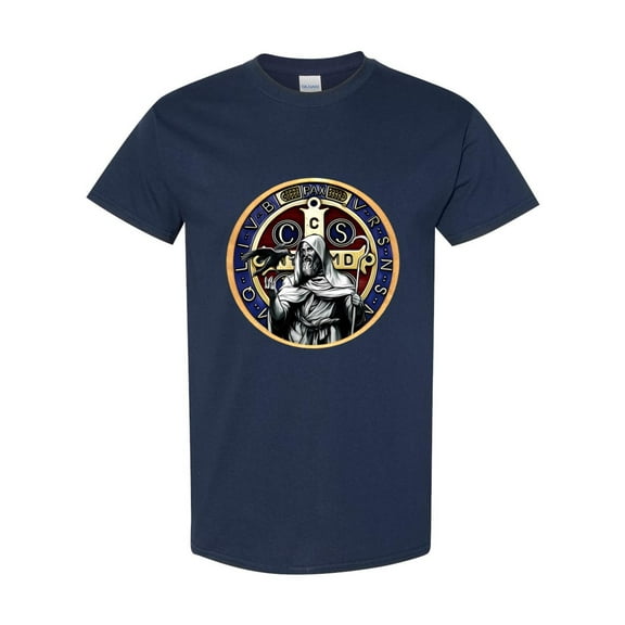 Saint Benedict Medal Catholic Religious Faith Christian Protection Cross Tee T-Shirt V60851, for men & women, up to size 5XL