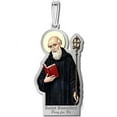 thumbnail image 1 of Saint Benedict Outlined Religious Medal Color - 3/4 Inch X 1 Inch - Solid 14K White Gold, 1 of 1