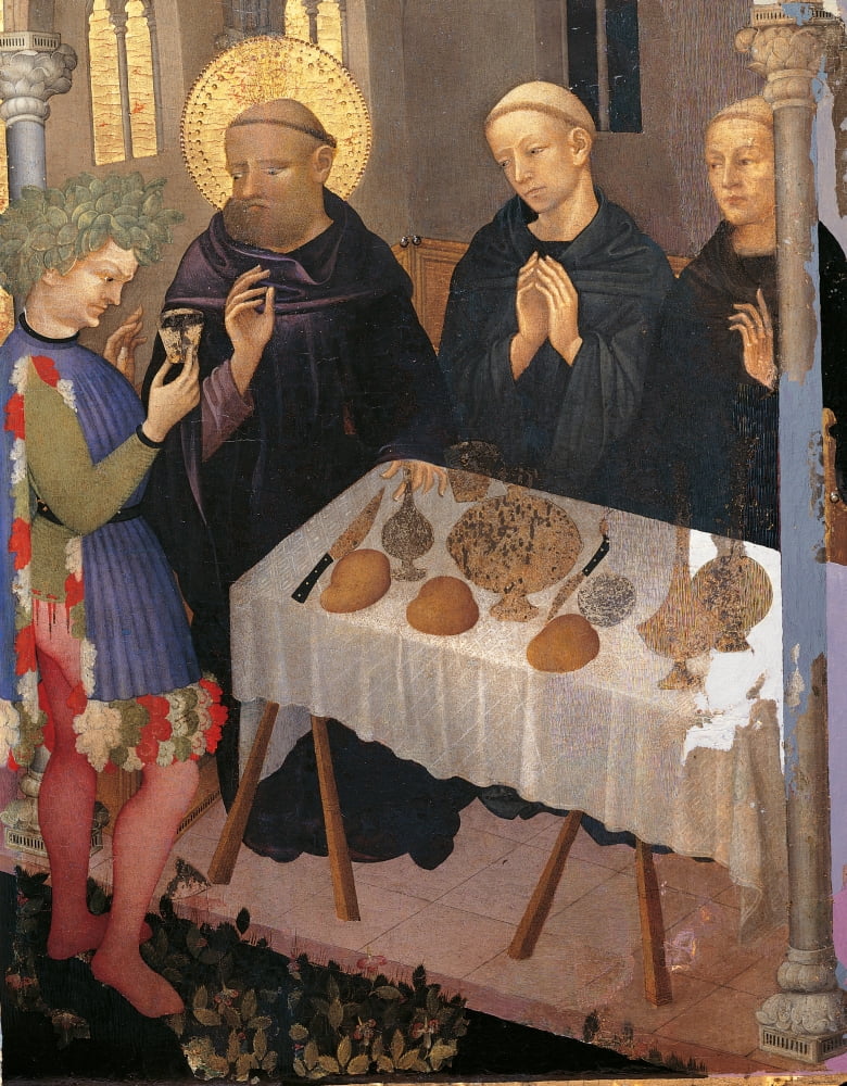Saint Benedict Refuses A Glass Of Poisoned Wine (Saint Benedict Blessing A Glass Of Poisoned Wine) Canvas Art - (18 x 24)