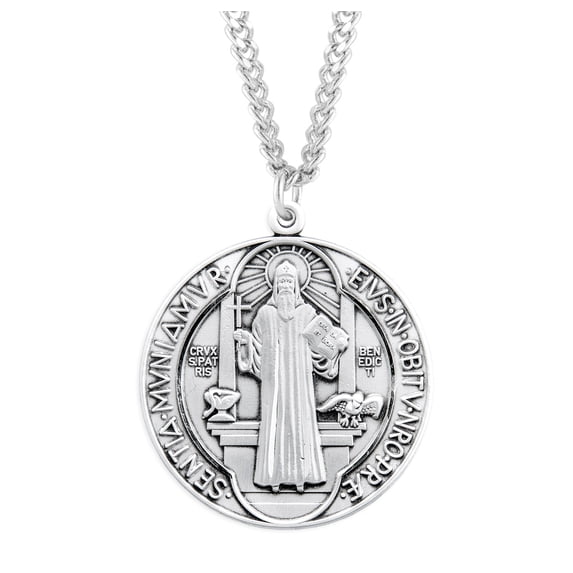 Saint Benedict Round Jubilee Sterling Silver Medal - Walmart.com