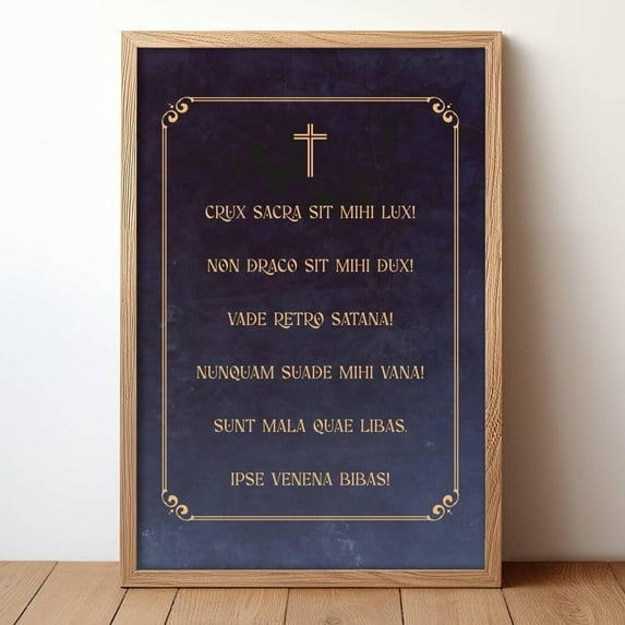 Saint Benedict'S Prayer Poster, Crux Sacra Sit Mihi Lux Wall Art, Unframed Poster Size 12x18 F03.1.14l2448