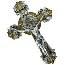 Benedict Metal Crucifix with Wooden Inlay - 3 Inch - Walmart.com