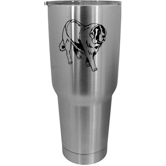 Saint Bernard Alternate Dog Themed Etched 30oz Stainless Steel Tumbler