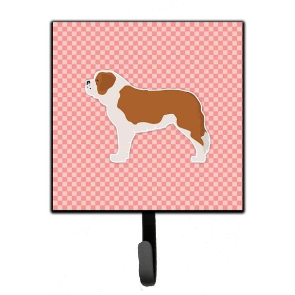 Saint Bernard Checkerboard Pink Leash or Key Holder