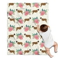 thumbnail image 1 of Saint Bernard Dog Breed and Flower Floral Blanket,Comfortable Soft Flannel Throw Blanket,All Season,Warm Lightweight Blankets for Sofa Bed Couch Living Room Chair,30"x40", 1 of 4