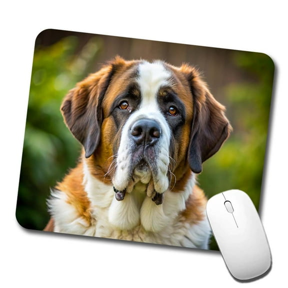 Saint Bernard Dog Photo Mouse Pad Low Profile Gaming Mat