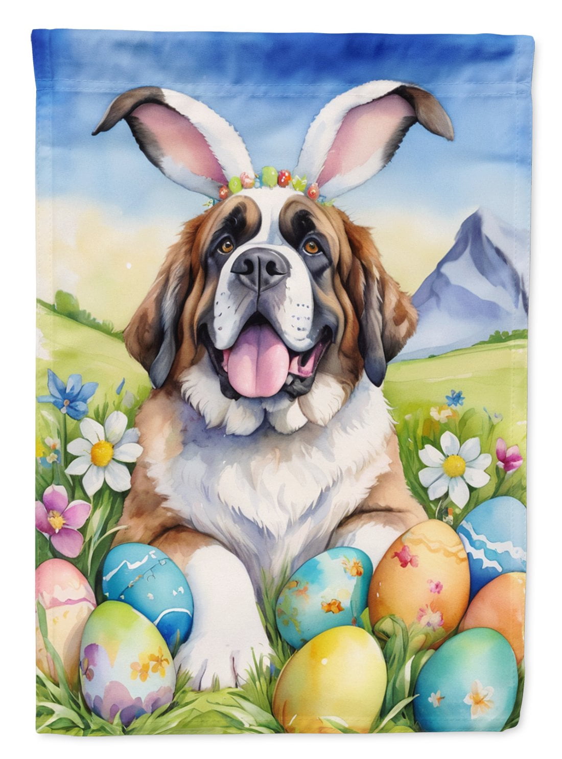 Saint Bernard Easter Egg Hunt House Flag