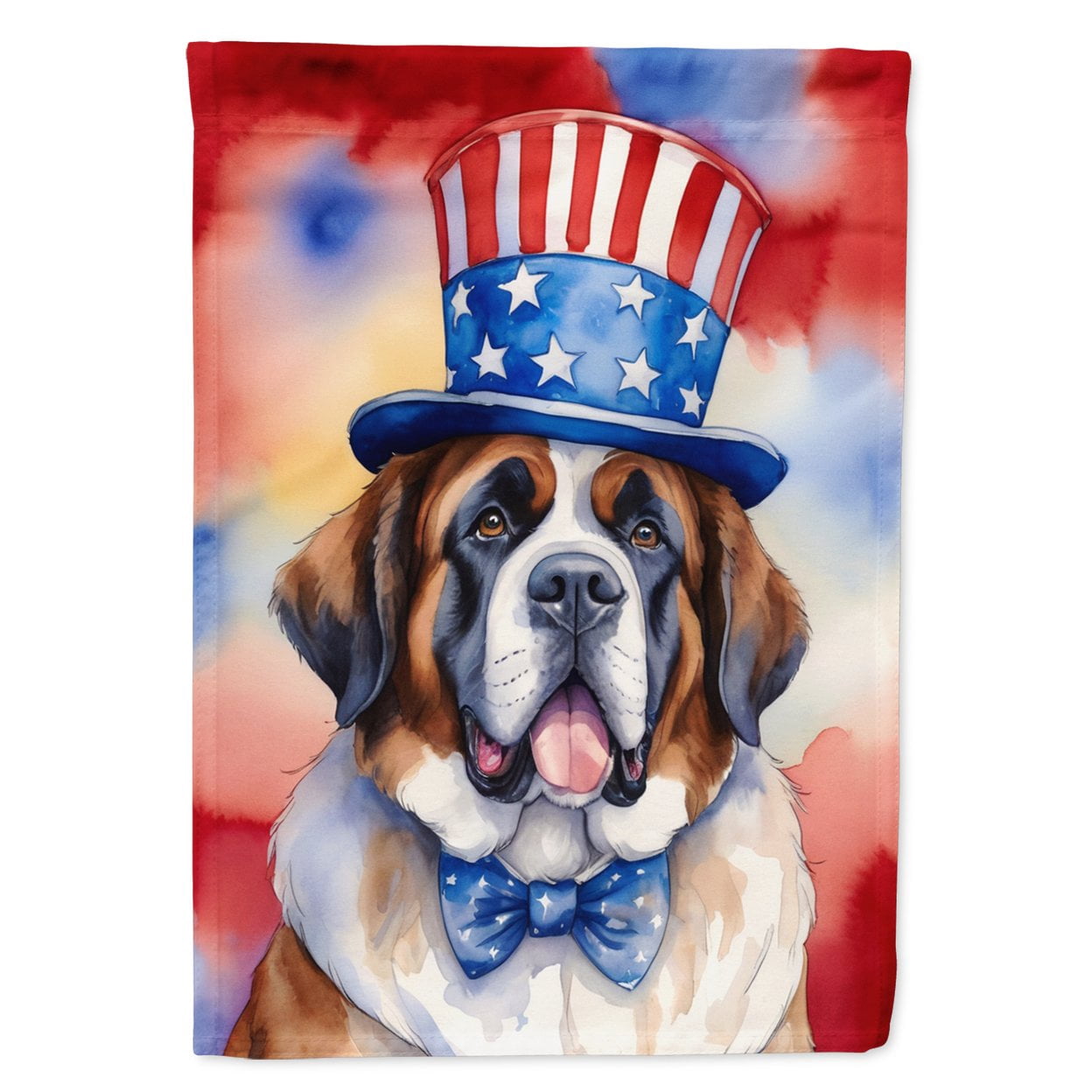Saint Bernard Patriotic American House Flag 28 in x 40 in