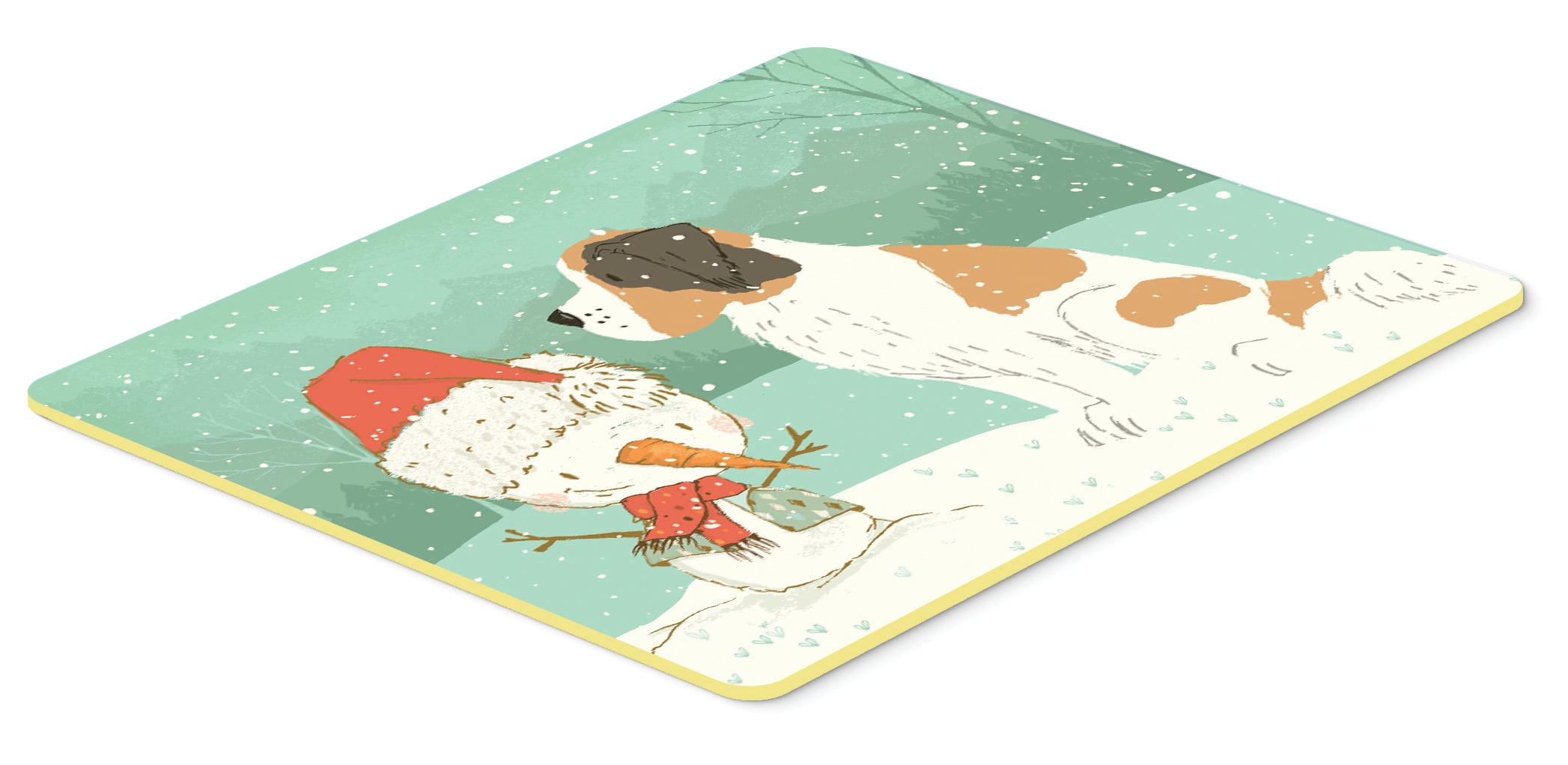 Saint Bernard Snowman Christmas Kitchen or Bath Mat 24x36