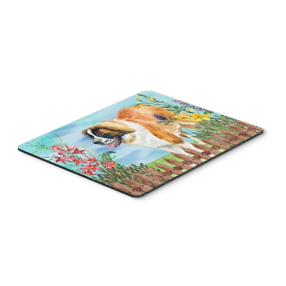 Saint Bernard Spring Mouse Pad Hot Pad or Trivet