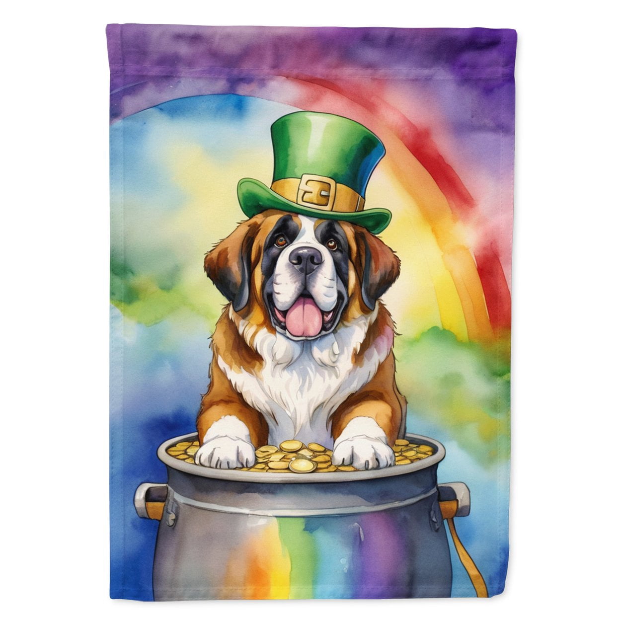 Saint Bernard St Patrick's Day House Flag 28 in x 40 in