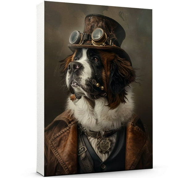 Saint Bernard Wall Art Dog Canvas Paintting Wall Art Vintage Dog Poster Unframe Funny Pet Prints For Room Décor