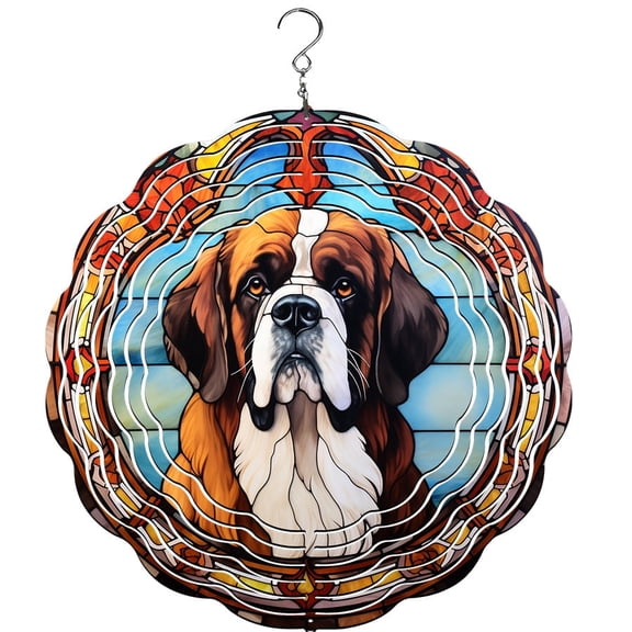Saint Bernard Wind Spinner, Garden Dcor, Yard Dcor, Porch Dcor, St Bernard
