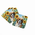 thumbnail image 1 of Saint Bernard in Sunflowers Foam Coasters 3.5 in x 3.5 in, 1 of 5