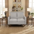 thumbnail image 1 of Saint Birch 13011L-BG Saint Birch Poland Upholstery Square Arms Loveseat with Tapered Wood Legs - Beige, 1 of 13
