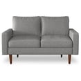 thumbnail image 1 of Saint Birch Upholstery Square Arms Poland Loveseat with Tapered Wood Legs - Gray, 1 of 13