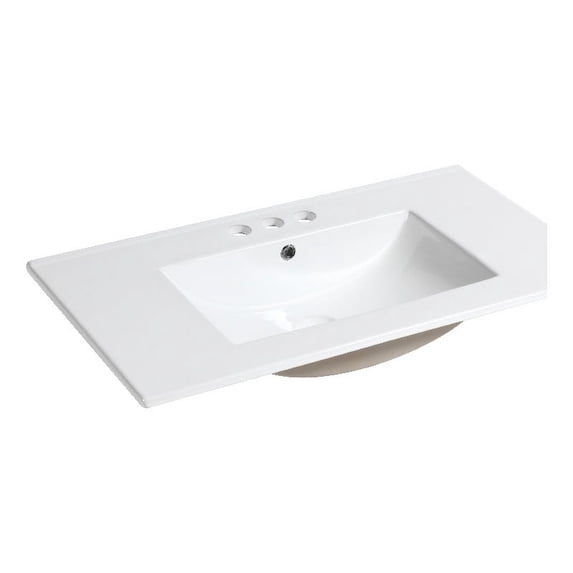 Saint Birch 32" Single White Ceramic Bathroom Vanity Top With Sink
