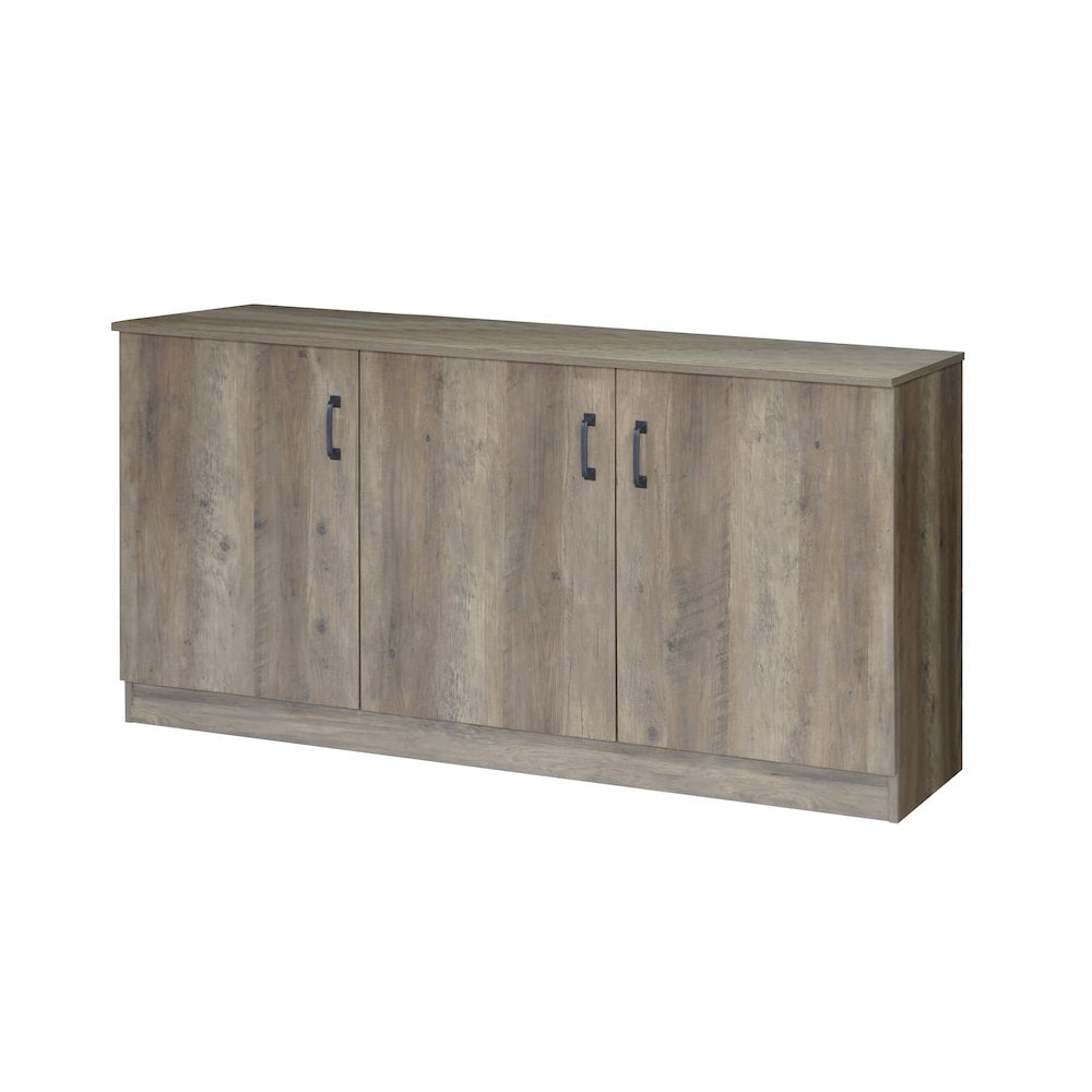 Rustic Oak 63" Adjustable Shelving Office Credenza