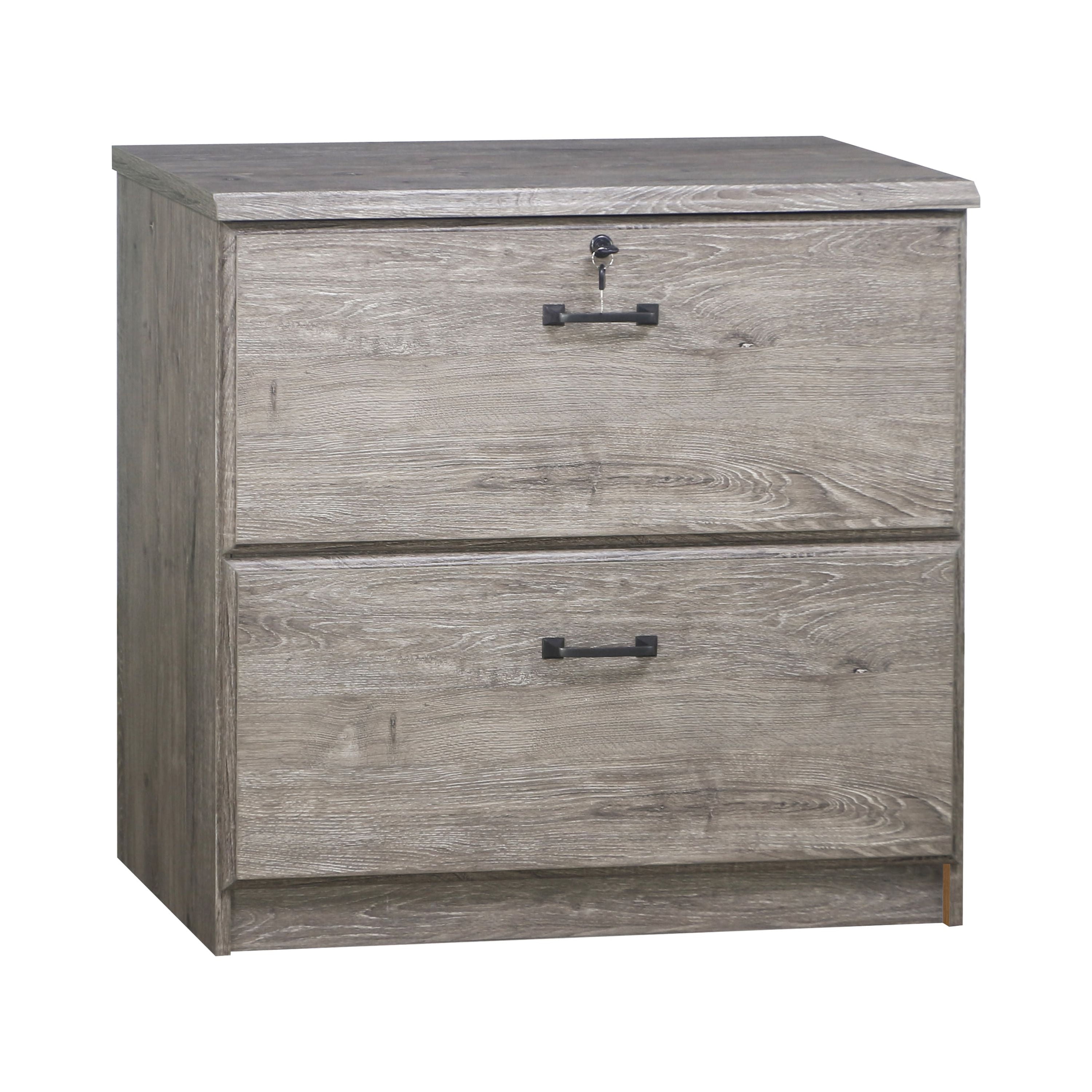 Gray Oak 3-Door Office Credenza with Adjustable Shelving