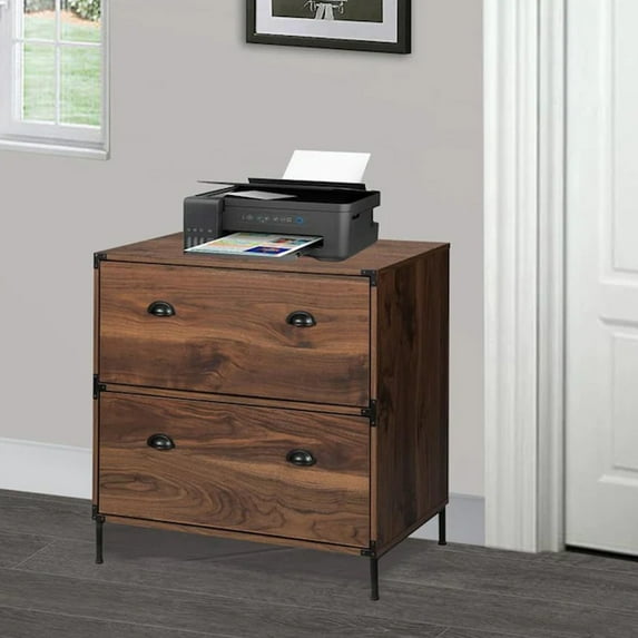 Saint Birch Bombay 2-Drawer Modern Wood Lateral File Cabinet in Walnut