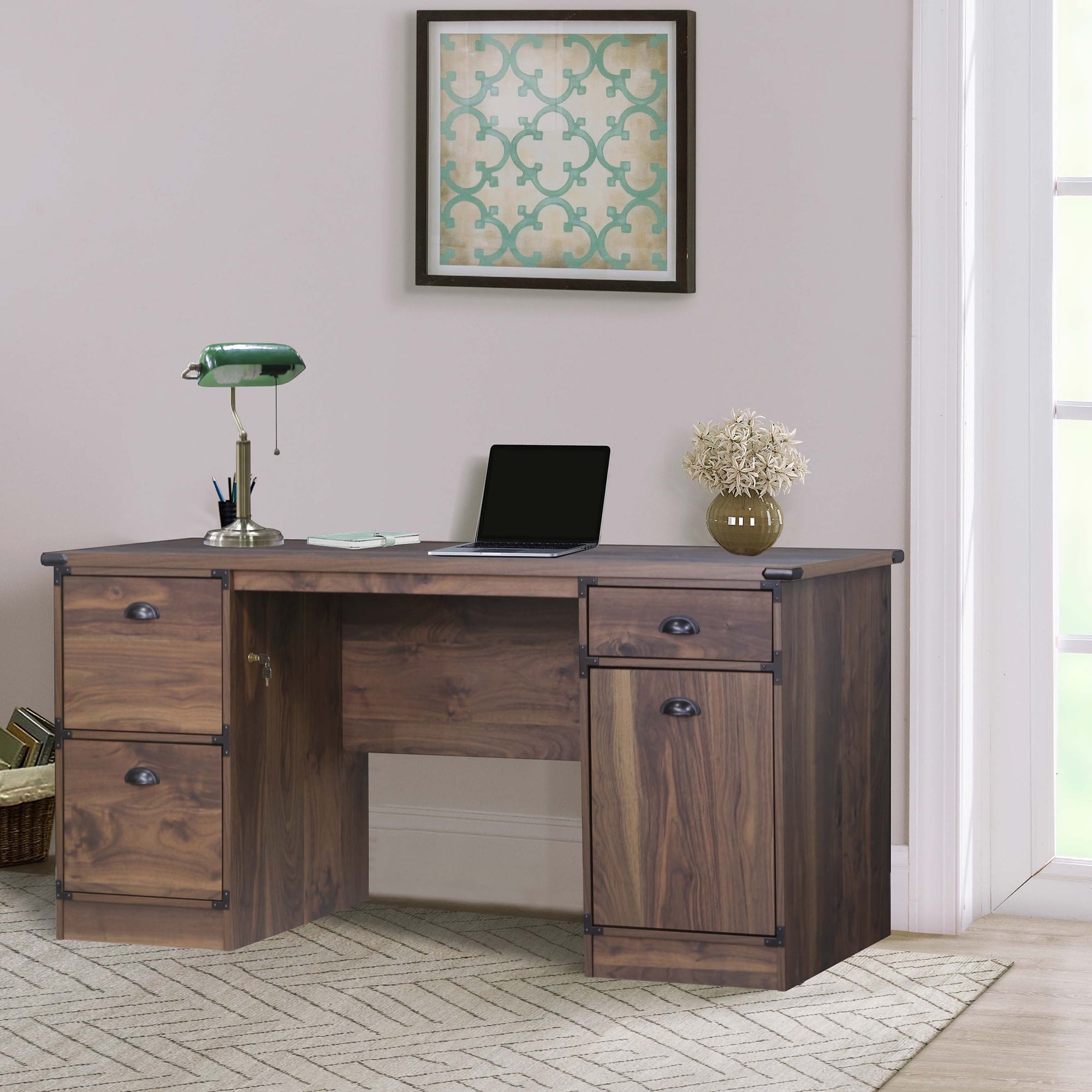 Saint Birch Brunei Wood Executive Desks Dark Walnut