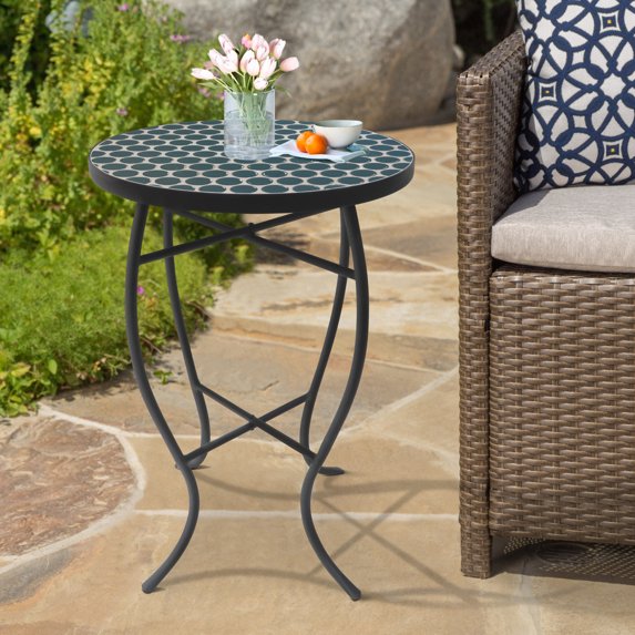 Saint Birch Cloris Metal Blue Accent Table