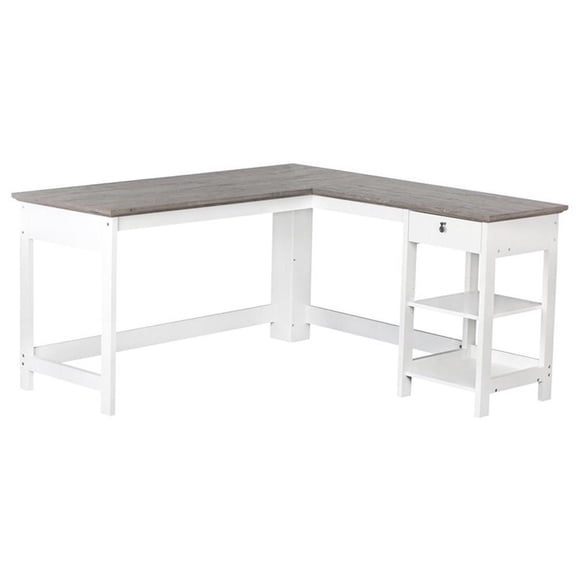 Saint Birch Finley White 59-inch L-Shape Desk