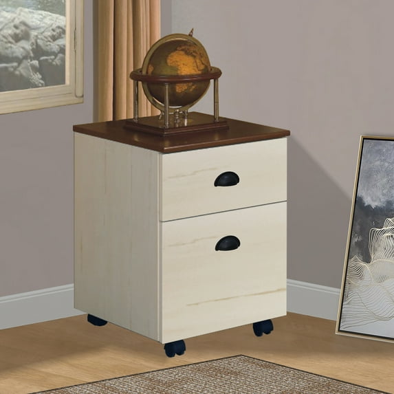 Saint Birch Hawksbury Antique White 2 Drawer Mobile File Cabinet