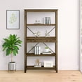 thumbnail image 1 of Saint Birch Honduras Engineered Wood Four Shelf Bookcase in Rustic Oak Brown, 1 of 7