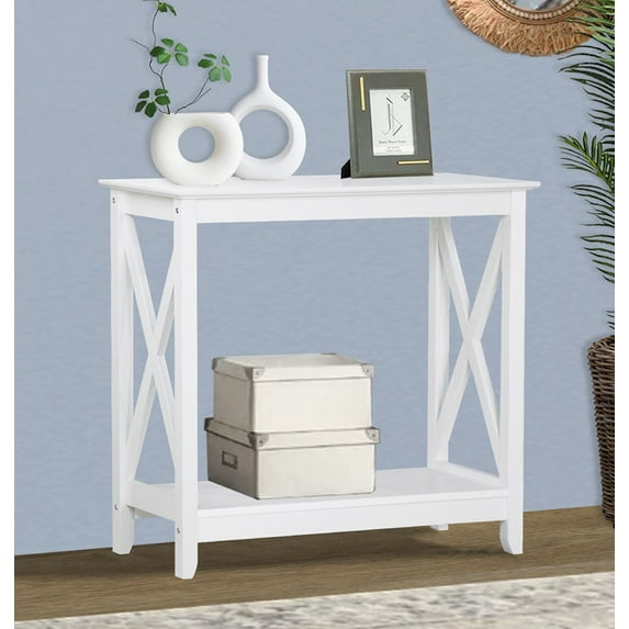 Saint Birch Lambert Modern Farmhouse Particle Board White Console Table
