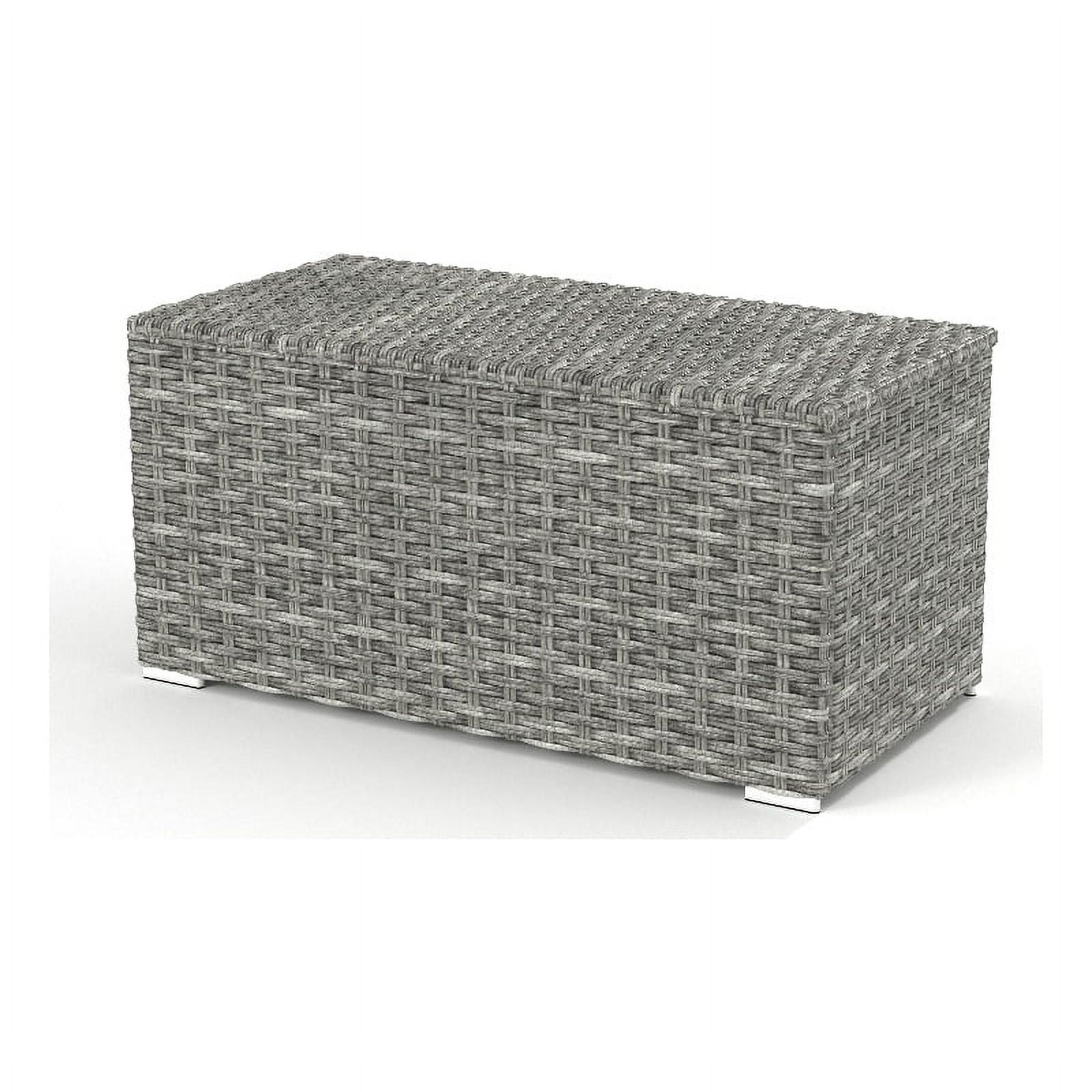 Saint Birch Modern Cast Iron Outdoor Storage Coffee Table in Gray