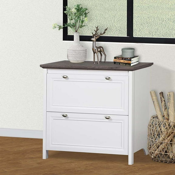 Saint Birch Olivia Wood File Cabinet White