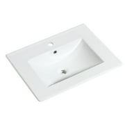 Saint Birch White Ceramic 1 Hole Single Bathroom Vanity Top with Sink