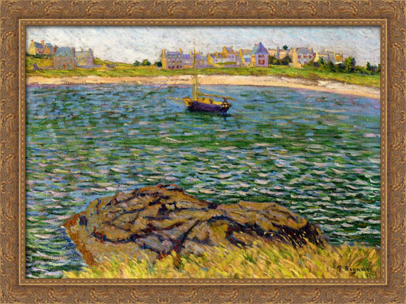 Saint Brac, Le Bechet 38x28 Large Gold Ornate Wood Framed Canvas Art by Paul Signac
