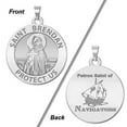 thumbnail image 1 of PicturesOnGold.com Saint Brendan Double Sided Navigator Round Religious Medal - 1 inch Sterling Silver, 1 of 7