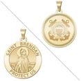 thumbnail image 1 of Saint Brendan Doubledside COAST GUARD Religious Medal 3/4 Inch Solid 14K Yellow Gold, 1 of 1