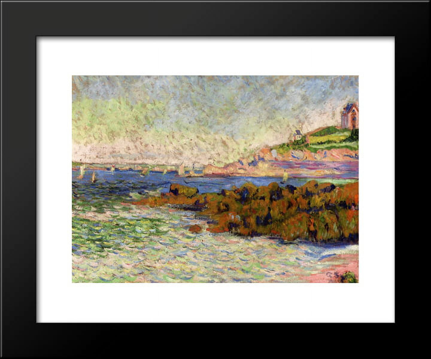 Saint Briac, the marker Le Cheval 20x24 Framed Art Print by Paul Signac